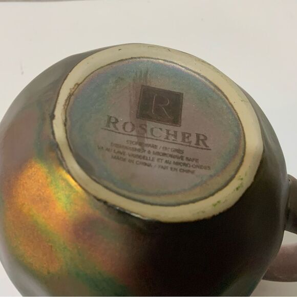 ROSHER Stoneware Mug Metallic Artisan Drip Glaze - Picture 4 of 6
